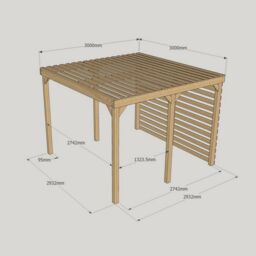 Rutland County Garden Furniture Ltd Shade Pergola - Wood - L300 x W300 x H270 cm - Light Green - thumbnail 7