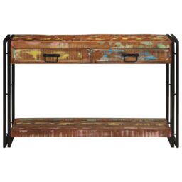Berkfield Home Console Table Multicolour 120x33x75 cm Solid Wood Reclaimed - Size: 120 x 33 x 75 cm - thumbnail 5