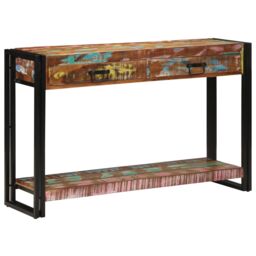 Berkfield Home Console Table Multicolour 120x33x75 cm Solid Wood Reclaimed - Size: 120 x 33 x 75 cm - thumbnail 3
