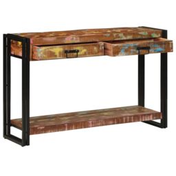 Berkfield Home Console Table Multicolour 120x33x75 cm Solid Wood Reclaimed - Size: 120 x 33 x 75 cm