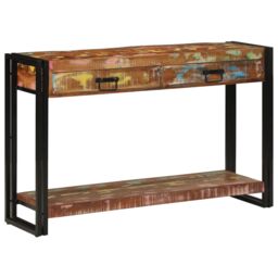 Berkfield Home Console Table Multicolour 120x33x75 cm Solid Wood Reclaimed - Size: 120 x 33 x 75 cm - thumbnail 4