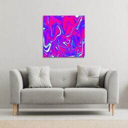 Benjamin Tate Design Pink & Blue Marble (Canvas Print) / 46 x 46 x 4cm in Natural - Size: 46 x 46 x 4 cm - thumbnail 1