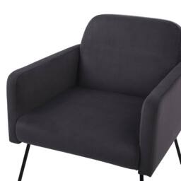 Wyld and Coco Armchair Grey Velvet Black Metal Legs - thumbnail 6