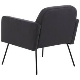 Wyld and Coco Armchair Grey Velvet Black Metal Legs - thumbnail 5