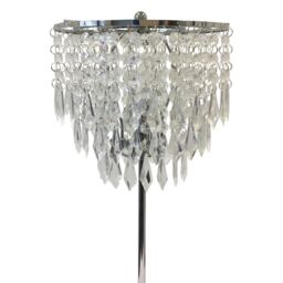 First Choice Lighting Chrome & Acrylic Crystal Jewelled Table Lamp in Silver - thumbnail 4