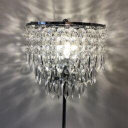 First Choice Lighting Chrome & Acrylic Crystal Jewelled Table Lamp in Silver - thumbnail 3