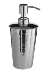 Orsina Hammered Nickel Finish Lotion Dispenser in Silver - thumbnail 2