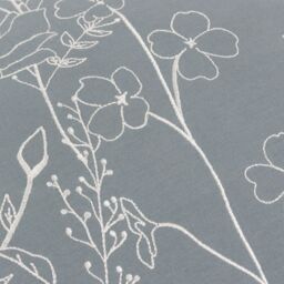 Wylder Mae Embroidered 100% Cotton Cushion in Blue - Size: 50 cm x 35 cm - thumbnail 6