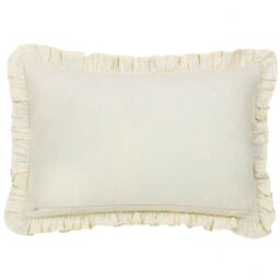 Wylder Mae Embroidered 100% Cotton Cushion in Blue - Size: 50 cm x 35 cm - thumbnail 3