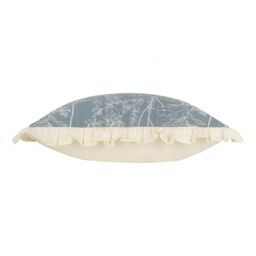 Wylder Mae Embroidered 100% Cotton Cushion in Blue - Size: 50 cm x 35 cm - thumbnail 4