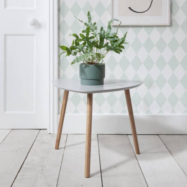 Nöa and Nani Malme Side Table Occasional Large in Chalk Grey and Natural Pine - image 1