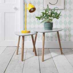 Nöa and Nani Malme Side Table Occasional Large in Chalk Grey and Natural Pine - thumbnail 7