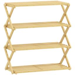 Wyld Haus Taseyo Sori Natural Bamboo 4 Tier Folding Shoe Rack - thumbnail 4