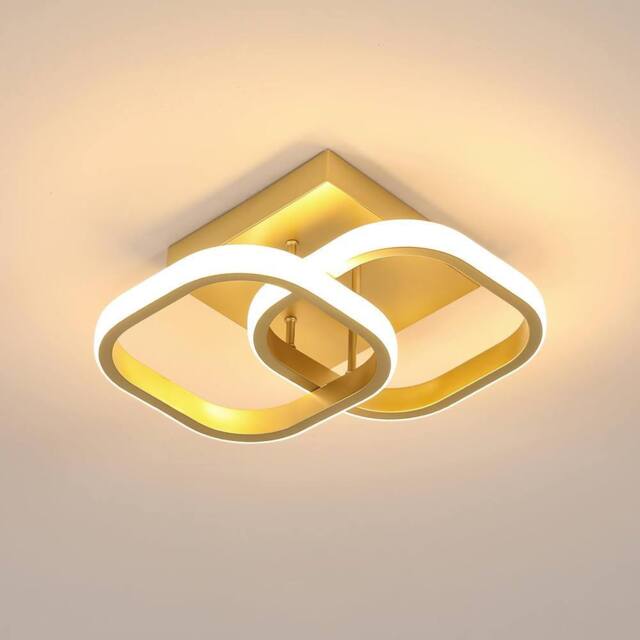 COMELY Modern LED Ceiling Light, 22 W Acrylic Square Glod Ceiling Lights in Gold - image 1