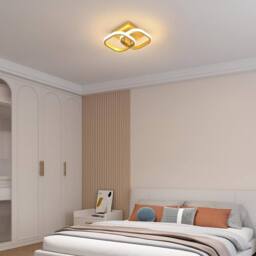 COMELY Modern LED Ceiling Light, 22 W Acrylic Square Glod Ceiling Lights in Gold - thumbnail 6