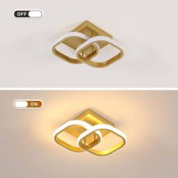 COMELY Modern LED Ceiling Light, 22 W Acrylic Square Glod Ceiling Lights in Gold - thumbnail 4