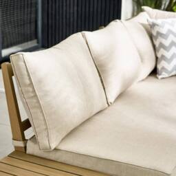 FurnitureboxUK Brisa Solid Wood 5 Seat Outdoor Sofa Set in Beige - thumbnail 3
