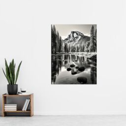 "Artery8 Majestic Yosemite Valley Iconic Half Dome Black & White Photo Photography Extra Large XL Unframed Wall Art Poster Print - Size: W24"" x H32""" - thumbnail 4