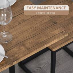 EONLION 5pc Kitchen Dining Set Wood Bar Table Chair in Brown - Size: 100 cm - thumbnail 4