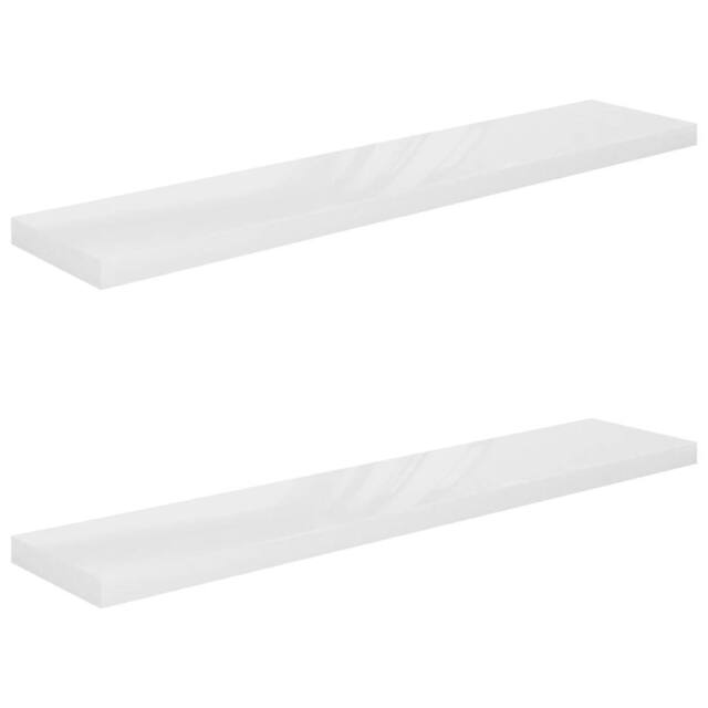 Berkfield Home Floating Wall Shelves 2 pcs High Gloss White 120x23.5x3.8 cm MDF - image 1