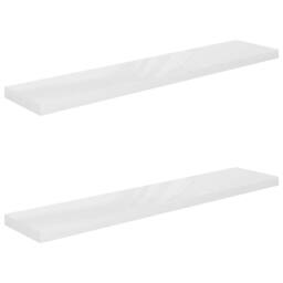 Berkfield Home Floating Wall Shelves 2 pcs High Gloss White 120x23.5x3.8 cm MDF