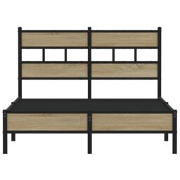 Berkfield Home Bed Frame without Mattress Sonoma Oak 120x190 cm Small Double Engineered Wood in Brown - thumbnail 4