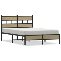 Berkfield Home Bed Frame without Mattress Sonoma Oak 120x190 cm Small Double Engineered Wood in Brown - thumbnail 2