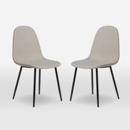 Home Garden Direct ASTERIA Dining Chairs Set of 2 in Beige - thumbnail 1