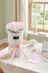 Living and Home Decorative Artificial Soap Flower Bouquet in Pink - thumbnail 2