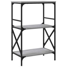 Berkfield Home Decorative Bookcase 3-Tier Grey Sonoma 59x35x90.5 cm Engineered Wood - thumbnail 6
