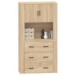 Berkfield Home Highboard Sonoma Oak Engineered Wood in Brown - thumbnail 6