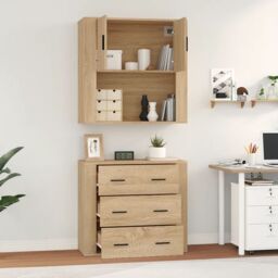 Berkfield Home Highboard Sonoma Oak Engineered Wood in Brown - thumbnail 5
