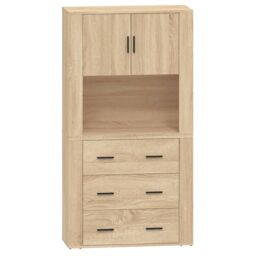 Berkfield Home Highboard Sonoma Oak Engineered Wood in Brown - thumbnail 2