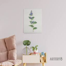 "Artery8 Gentian Flower Canvas Wall Art Print Vintage Japanese Botanical in Pink - Size: W18"" x H24""" - thumbnail 3