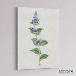 "Artery8 Gentian Flower Canvas Wall Art Print Vintage Japanese Botanical in Pink - Size: W18"" x H24""" - thumbnail 2