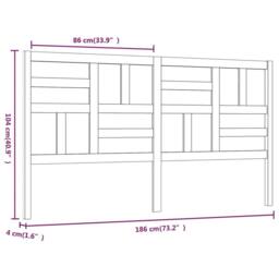 Berkfield Home Beautiful Bed Headboard White 186x4x104 cm Solid Wood Pine - Size: 186 x 4 x 104 cm - thumbnail 6