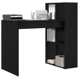 Berkfield Home Modern Writing Desk Black oak Particle board Small Storage - thumbnail 1