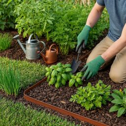Harbour Housewares 100m Flexible Plastic Lawn Edging Path Grass Border with Plastic Pegs in Brown - thumbnail 6
