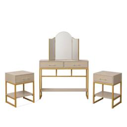 Melody Maison Dressing Table Set & Pair of Bedside Tables - Liana Taupe Range - thumbnail 9