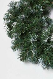 Homescapes Green Snow Dusted Foliage Christmas Garland - thumbnail 2