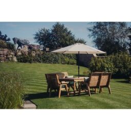Churnet Valley Garden Furniture Ltd Valley Seat 10 Set 2X2B 2X3B Table - Minimal Assembly Required in Brown - thumbnail 5
