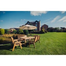Churnet Valley Garden Furniture Ltd Valley Seat 10 Set 2X2B 2X3B Table - Minimal Assembly Required in Brown - thumbnail 4