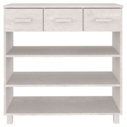 Berkfield Home Console Table HAMAR White 90x35x90 cm Solid Wood Pine - Size: 90 x 35 x 90 cm - thumbnail 5