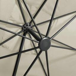 Berkfield Home Durable Cantilever Umbrella with Pole & LED Lights Sand 300 cm in Beige - thumbnail 9