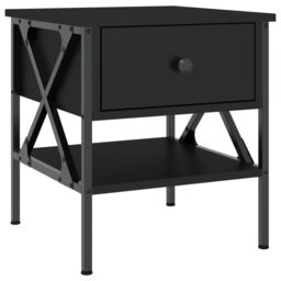 Berkfield Home Bedside Tables 2 pcs Black 40x42x45 cm Engineered Wood - Size: 40 x 42 x 45 cm - thumbnail 5