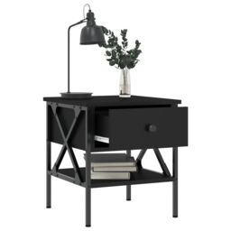 Berkfield Home Bedside Tables 2 pcs Black 40x42x45 cm Engineered Wood - Size: 40 x 42 x 45 cm - thumbnail 4