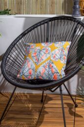 Wylder Tropics Ebon Wilds Mahari Tropical Water & UV Resistant Outdoor Cushion in Yellow - Size: 43 cm x 43 cm - thumbnail 4