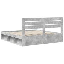 Berkfield Home Bed Frame with Headboard Concerte 180 x 200 cm Solid Pine Wood in Grey - thumbnail 9