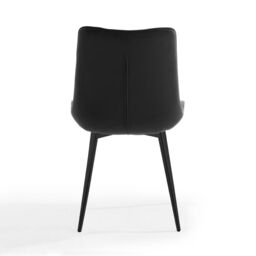 Home Detail Alba Velvet Dining Chair Set of 2, Grey with Black Legs - Size: 2 Pack - thumbnail 3