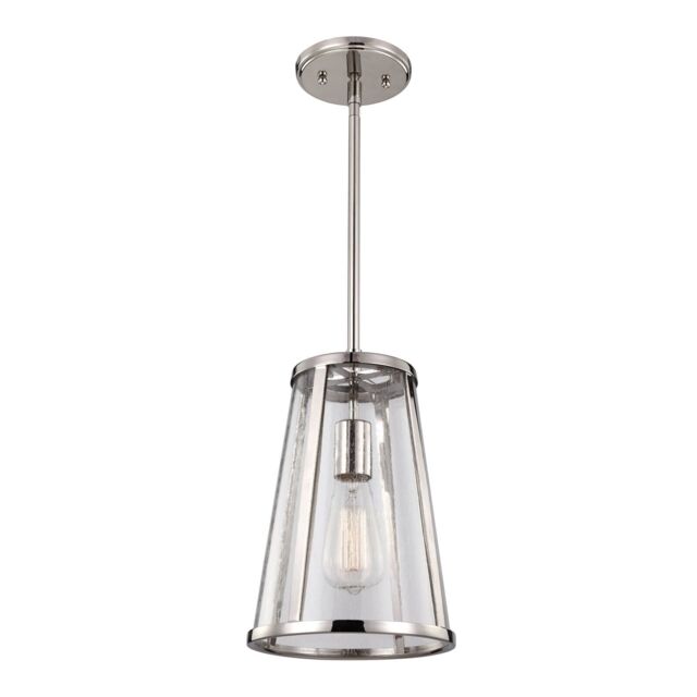 Loops 1 Bulb Ceiling Pendant Light Fitting Highly Polished Nickel LED E27 60W in Metallics